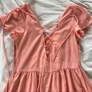 Romper - Flowy, Peach, Tie Back